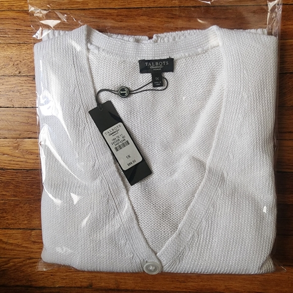 Talbots White Mixed Media Sweater - Picture 10 of 10